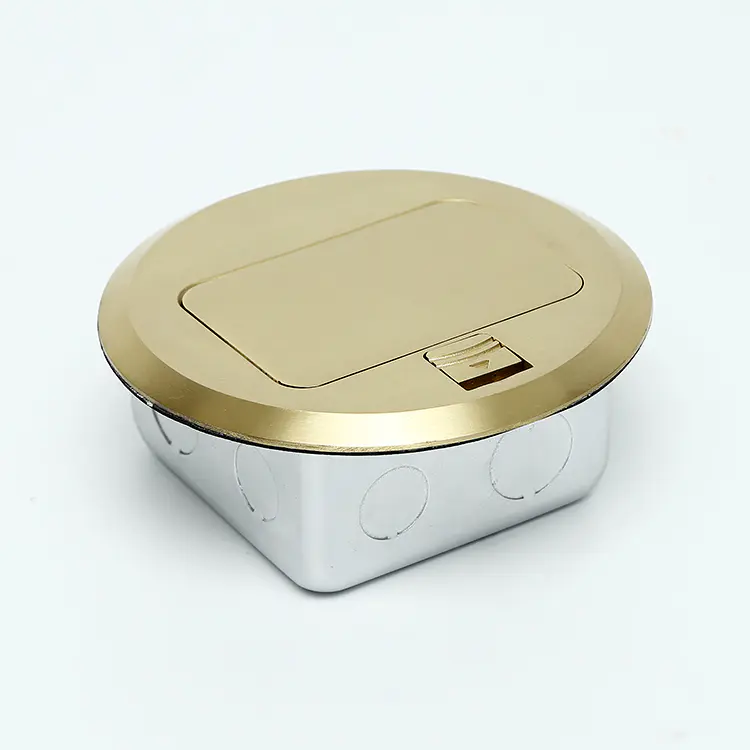 Copper Slow Pop Up Electrical Floor Mounted Socket Outlet Box
