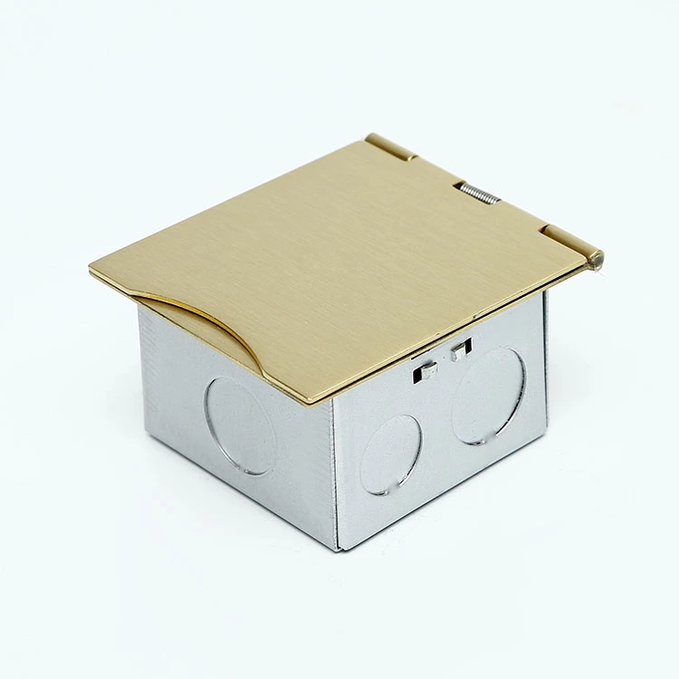 Brass Alloy Floor Socket Open Cover Type Socket 2 Module Capacity