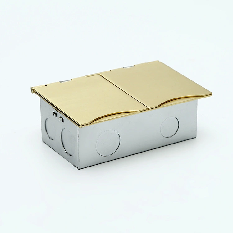 Brass Alloy Floor Socket Open Cover Type Socket 4 Module Capacity