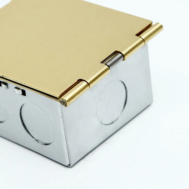 Brass Alloy Floor Socket Open Cover Type Socket 2 Module Capacity